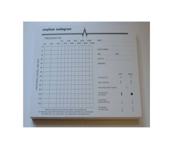 200805 papirblokk til audiometri (50 ark) 