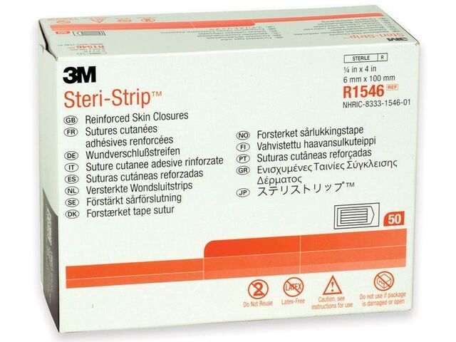 3M Steri-strip sårstrips, 6 x 100 mm (10 stk i pose) - Pakke  m/50 poser 