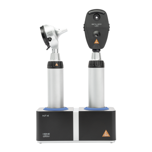 HEINE BETA 400/200 otoskop + oftalmoskop med bordlader (fiber, LED, 4 