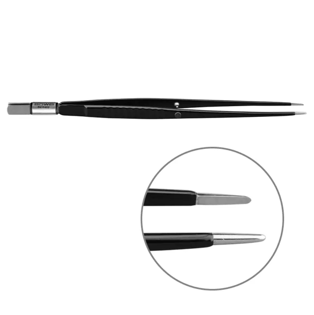 Bipolar forceps, straight 195 mm, 8 mm x 1 mm 